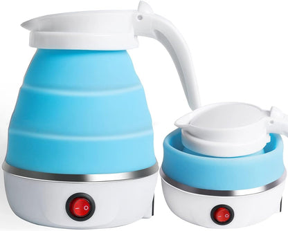 Portable Foldable Electric Kettle for Travel – Food Grade Silicone Water Boiler with Detachable Power Cord, Fast Boil, Compact Design for Camping, Hiking & Home Use