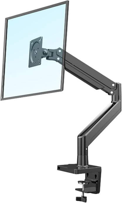 Single Gas Spring LCD Monitor Arm Desk Mount, VESA Bracket for 10"-30" Screens – 90° Tilt Up, 85° Tilt Down, 180° Swivel, 360° Rotation