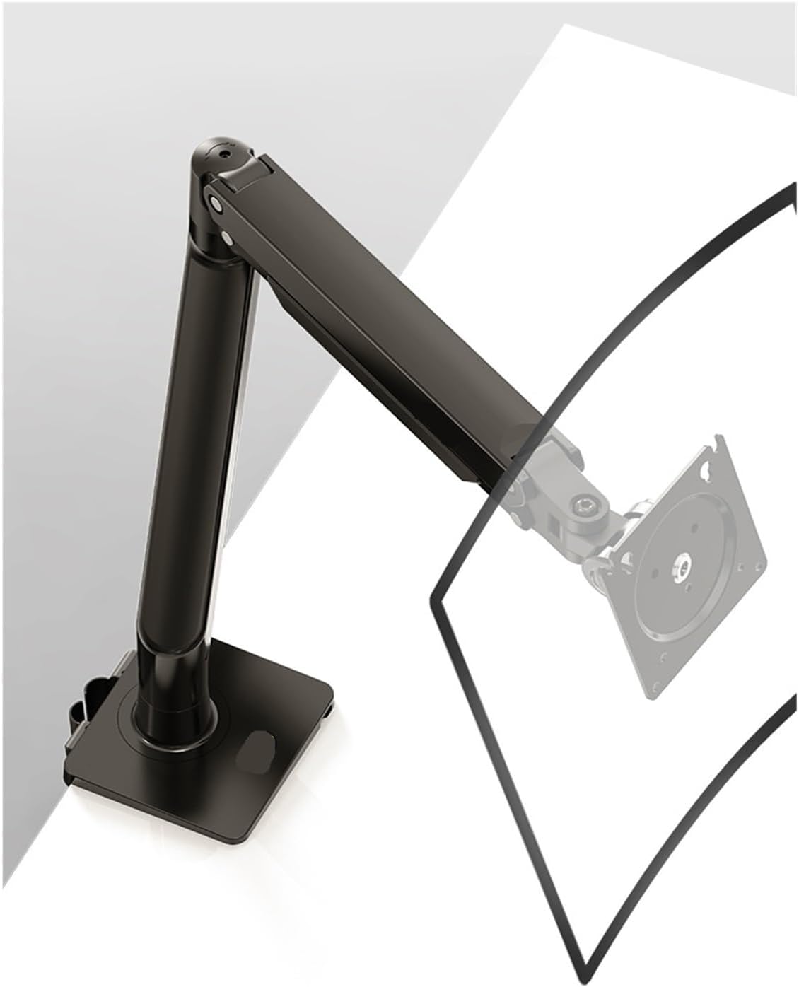 Single Gas Spring LCD Monitor Arm Desk Mount, VESA Bracket for 10"-30" Screens – 90° Tilt Up, 85° Tilt Down, 180° Swivel, 360° Rotation