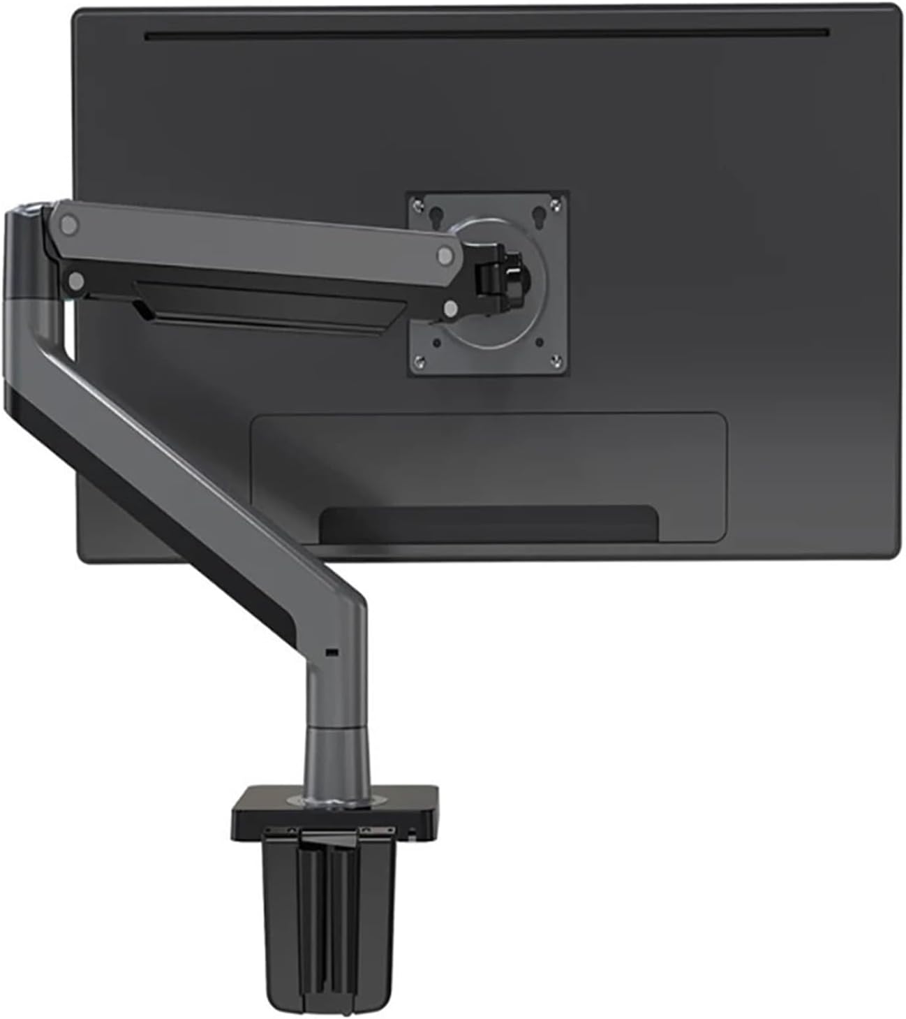 Single Gas Spring LCD Monitor Arm Desk Mount, VESA Bracket for 10"-30" Screens – 90° Tilt Up, 85° Tilt Down, 180° Swivel, 360° Rotation