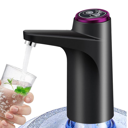 Rechargeable Electric Water Dispenser Pump – Portable USB Charging Automatic Water Bottle Pump with One-Touch Switch & Auto Shut-Off (Black)