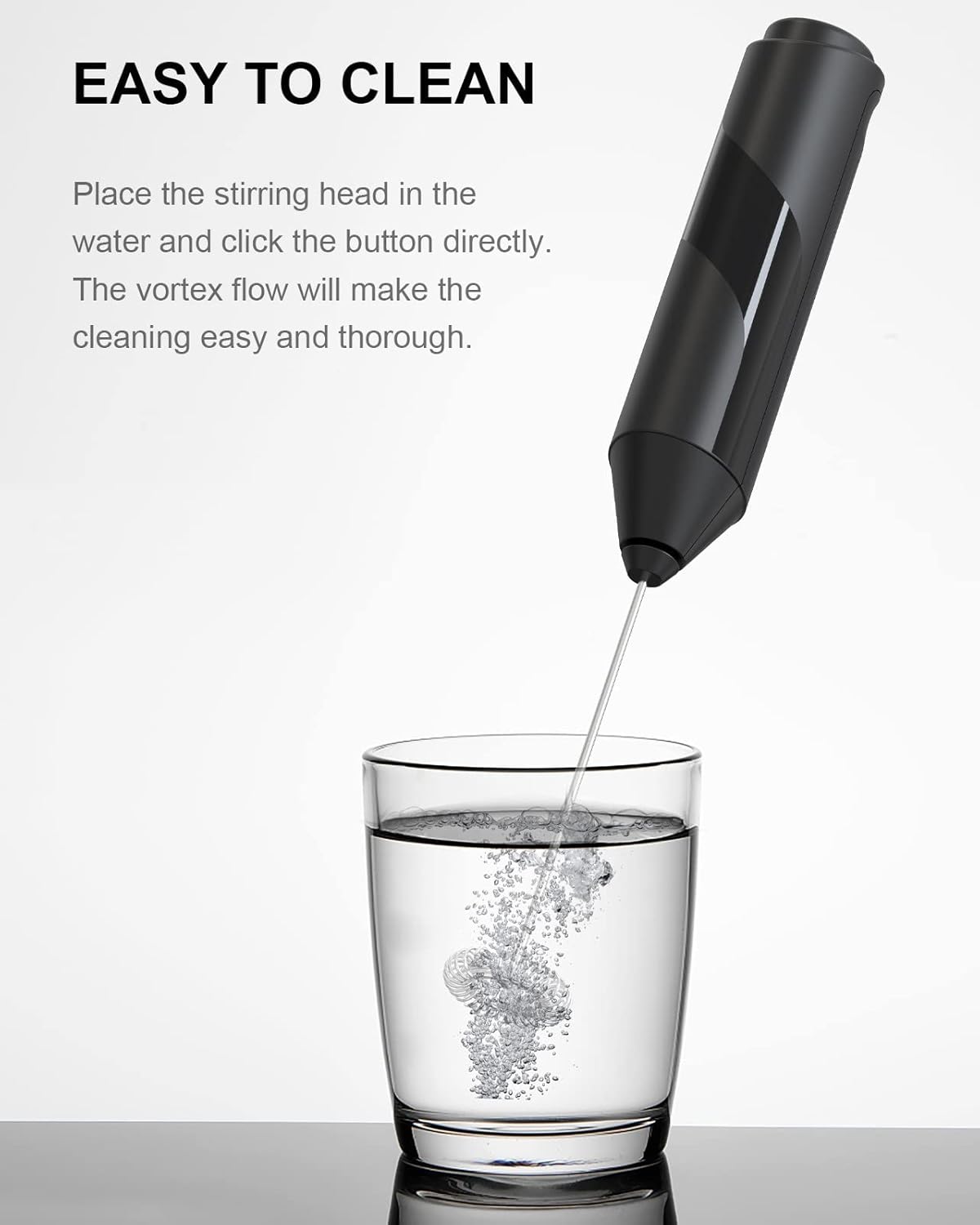 Milk Frother, Handheld Electric Egg Whisk USB Rechargeable Foam Maker with Stainless Steel Whisks & 3 Speed Adjustable Egg Beater Mini Blender Drink Mixer Milk Frother for Coffee Chocolate Egg Mix