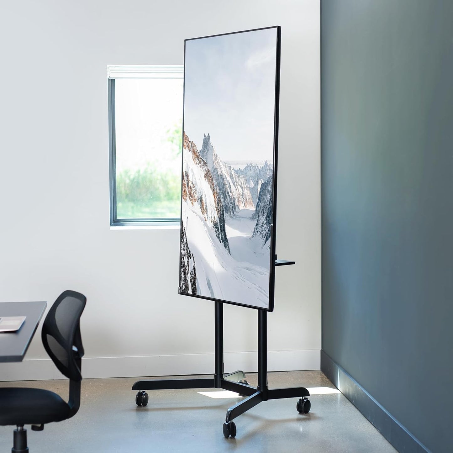 Mobile TV Cart with Wheels for 32–65 Inch LED, LCD & Plasma TVs | Height Adjustable Rolling TV Stand with Shelf Tray | Heavy-Duty Floor Stand, Max VESA 600x400mm