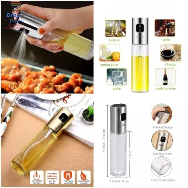 100ml Oil Sprayer for Cooking – Refillable Olive Oil Spray Bottle for Baking, BBQ, Salad, and Air Fryer
