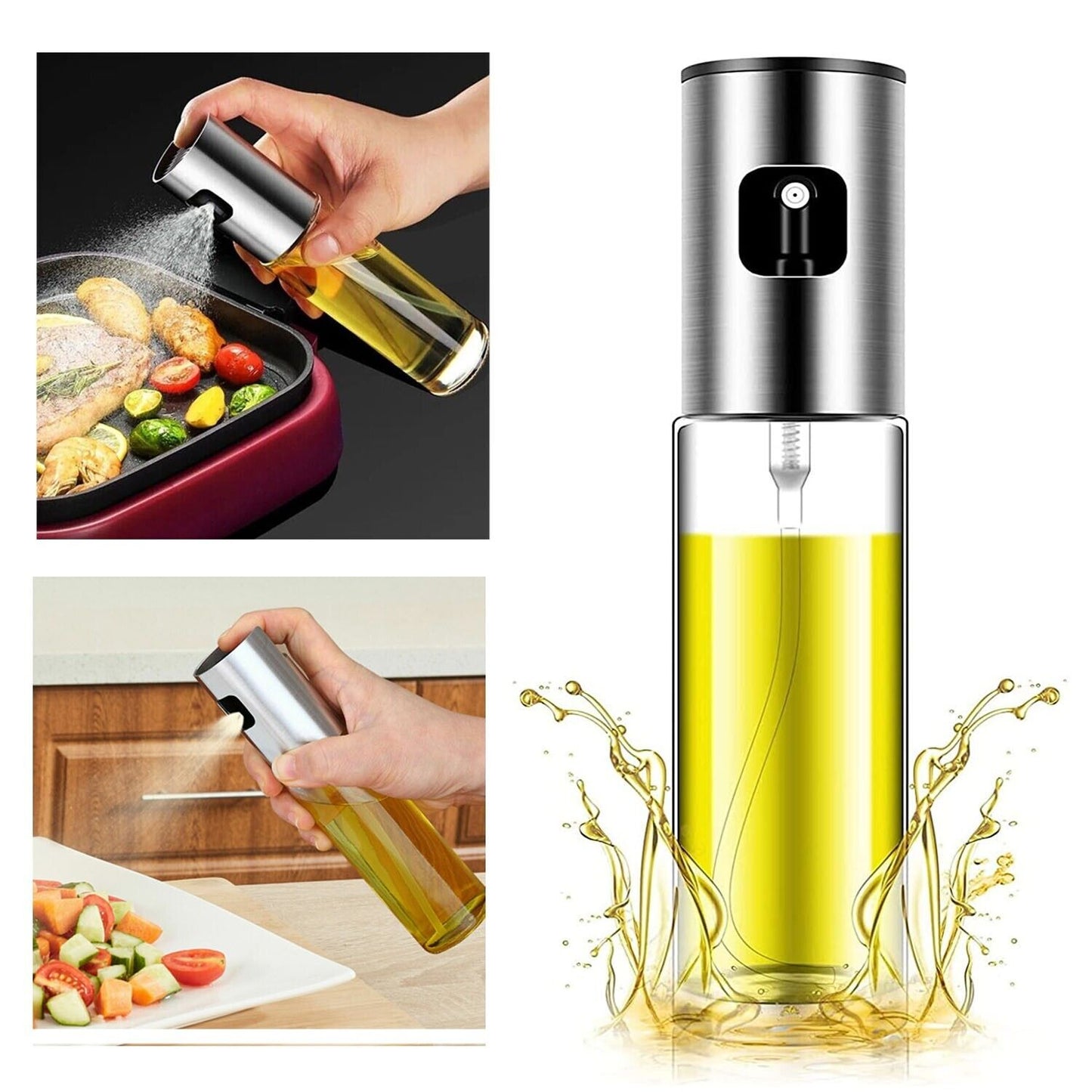 100ml Oil Sprayer for Cooking – Refillable Olive Oil Spray Bottle for Baking, BBQ, Salad, and Air Fryer